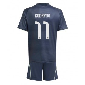 Dětské fotbalový komplet Real Madrid Rodrygo Goes #11 Venkovní košile 2025-26 Krátkým Rukávem
